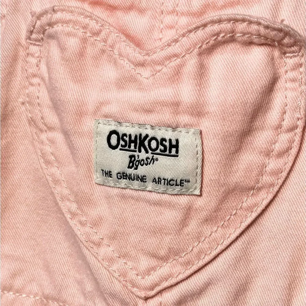 OshKosh B’Gosh Baby Girl Pink Heart 100% Cotton Overalls. 6 Months.